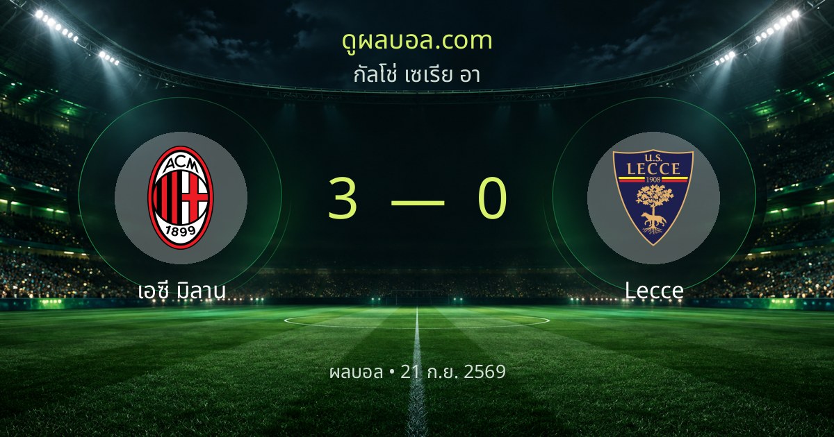အေစီ မီလန် 3–0 US Lecce | ပွဲအနှစ်ချုပ်