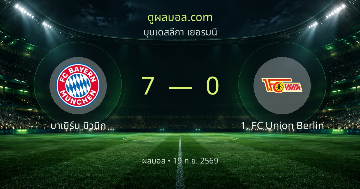 Bayern Munich 7-0 1. FC Union Berlin | ສະຫຼຸບຜົນບານ