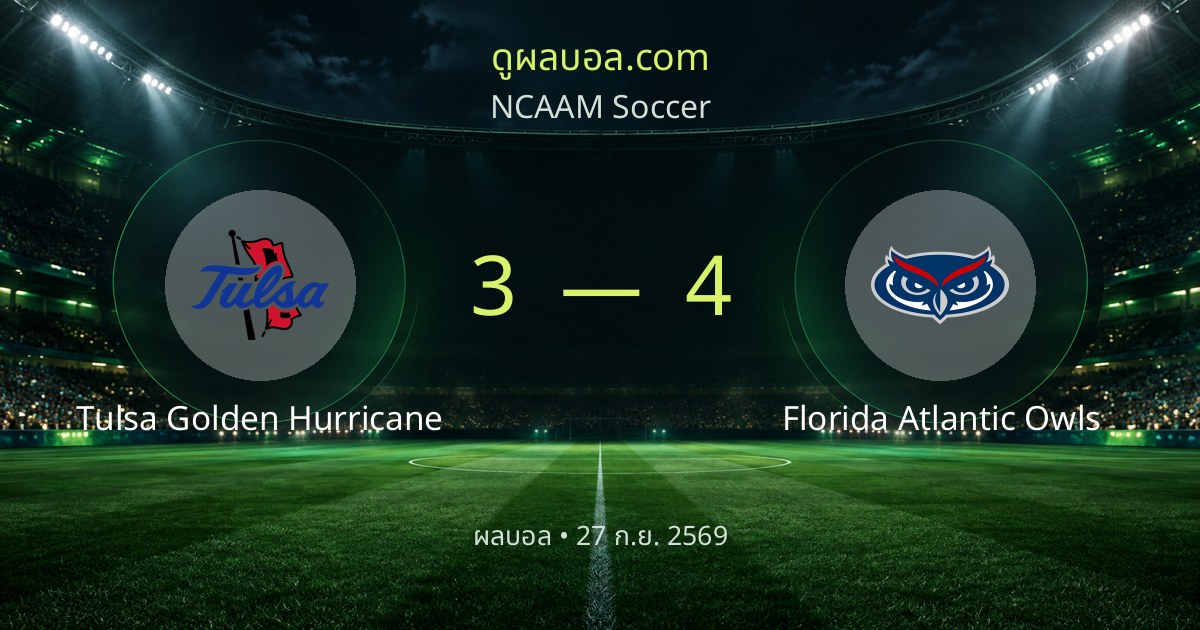 Tulsa Golden Hurricane 3–4 Florida Atlantic Owls | 比赛总结 · 2026年9月27日