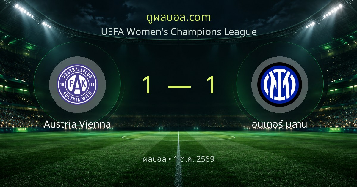 Austria Vienna 1-1 ອິນເຕີມິລານ (Inter Milan) | ສະຫຼຸບຜົນບານ