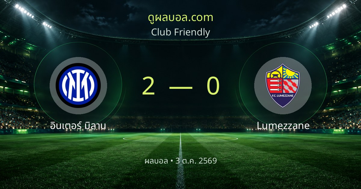 အင်တာမီလန် 2–0 Lumezzane | ပွဲအနှစ်ချုပ် · ၂၀၂၆- အောက် ၃